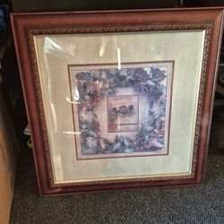 framed print featuring a "Grand Vin" label from Château Mouton Rothschild, a renowned winery in Bordeaux, France. 