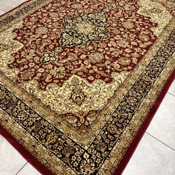 Home decorators collection super premium Persian model red and sold area rug - D76 - 8x10 feet