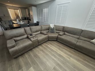 Modern Power Reclining Sectional + Oversized Accent Chair Set