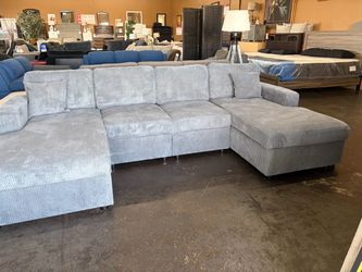 Oversized Double Chaise Corduroy Sectional