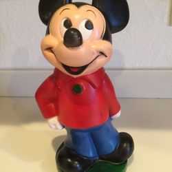 Vintage Mickey Mouse Bank Plastic 1960 11”H