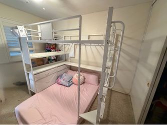 Full loft bed with desk