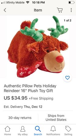 Christmas gift pillow-pet reindeer bran new pillow pets holiday reindeer stuffed animal