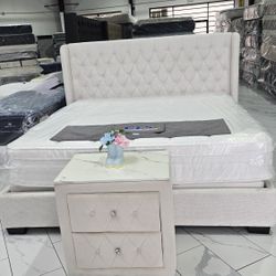 Bed Frame Whit Mattress & Nigthstand New!!