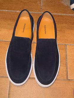 Magnanni blue suede slip on shoes size 10 retail $475
