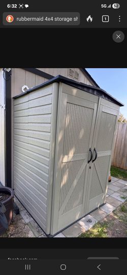 Rubbermaid 4.3 x 4 .6 Vertical plastic vinyl resin Lockable Outdoor Storage Shed