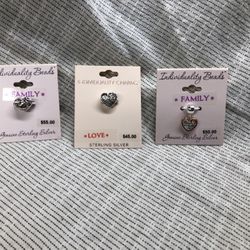 3 Sterling Bracket Charms