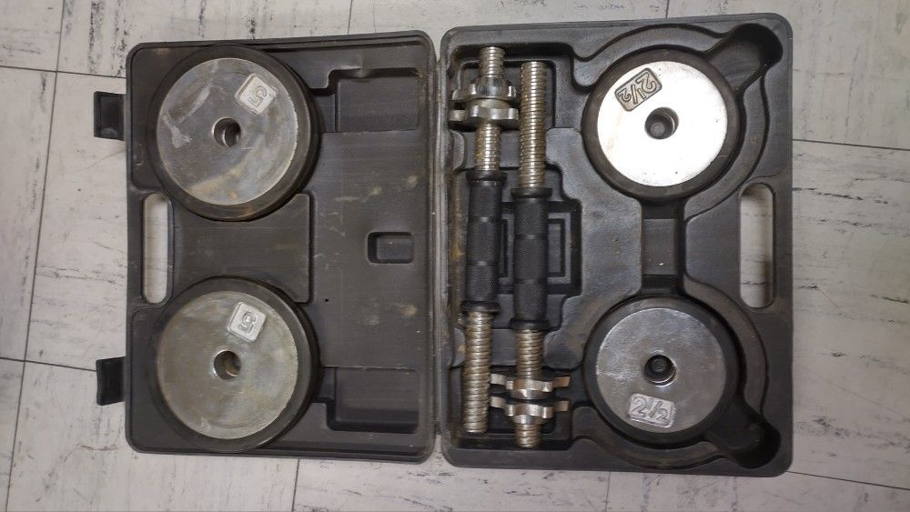 Barbells adjustable from 5 to 15lb Pair