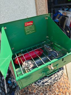 Vintage Coleman 2 burner camp stove 80 firm no less see pictures for details specs