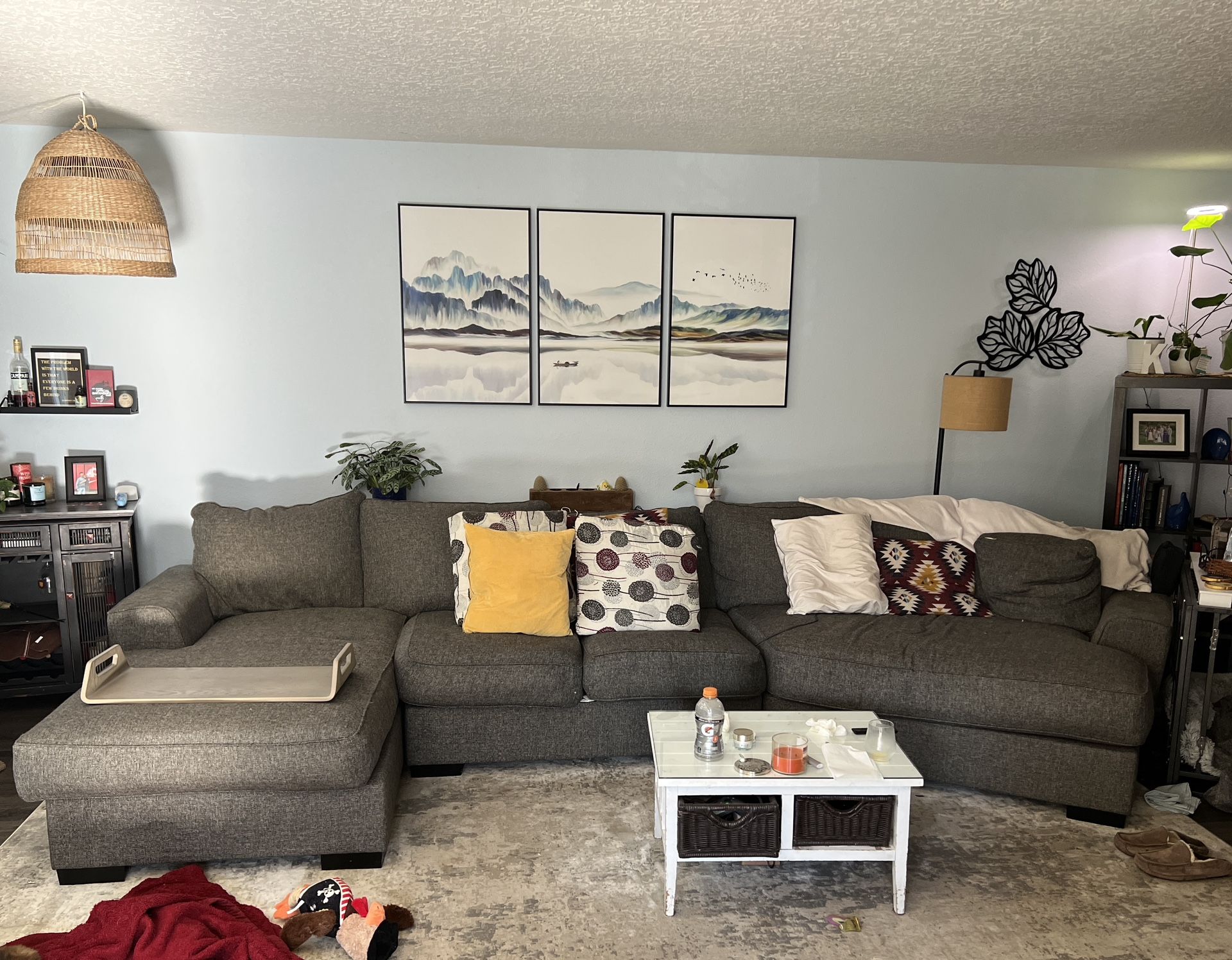 Big Down Couch With Cuddler Section