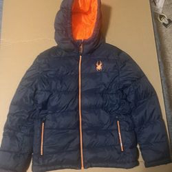 Spyder Blue Puffer Jacket Size boys Med In excellent Condition 