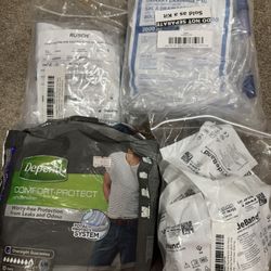 Medical catheters and bags unused
