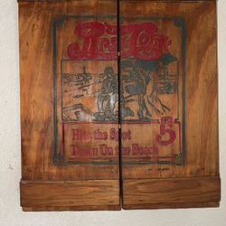 A Wooden Pepsi-Cola Soda Holder Turn Into A Shelf Cabinet