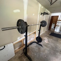 Home Gym Set- weights, bench, squatrack & more