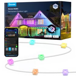 Govee RGBIC Permanent Outdoor Lights 100ft 72 LED White IP67 Waterproof