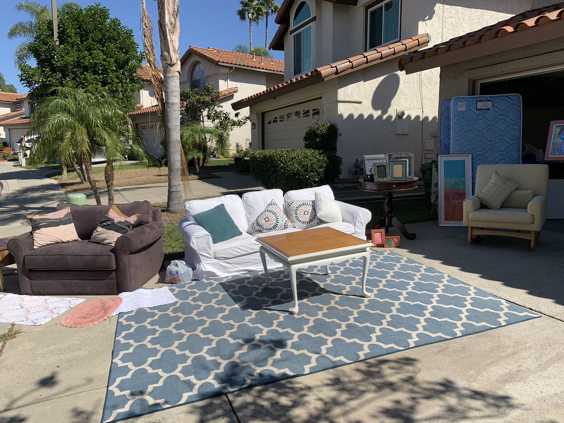 Rug, Oversized Chair, Coffee Table, Couch