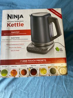 Ninja Precision Temperature Electric Kettle with 7 Presets and Rapid Boil, 7-Cup Capacity, Blue Stainles