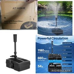 AT HOME VIVOHOME 660 GPH FILTER WITH FOUNTAIN