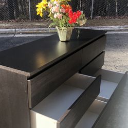 IKEA Malm Black Long Dresser With Big Drawers. Drawers Sliding Smoothly. Delivery Available 