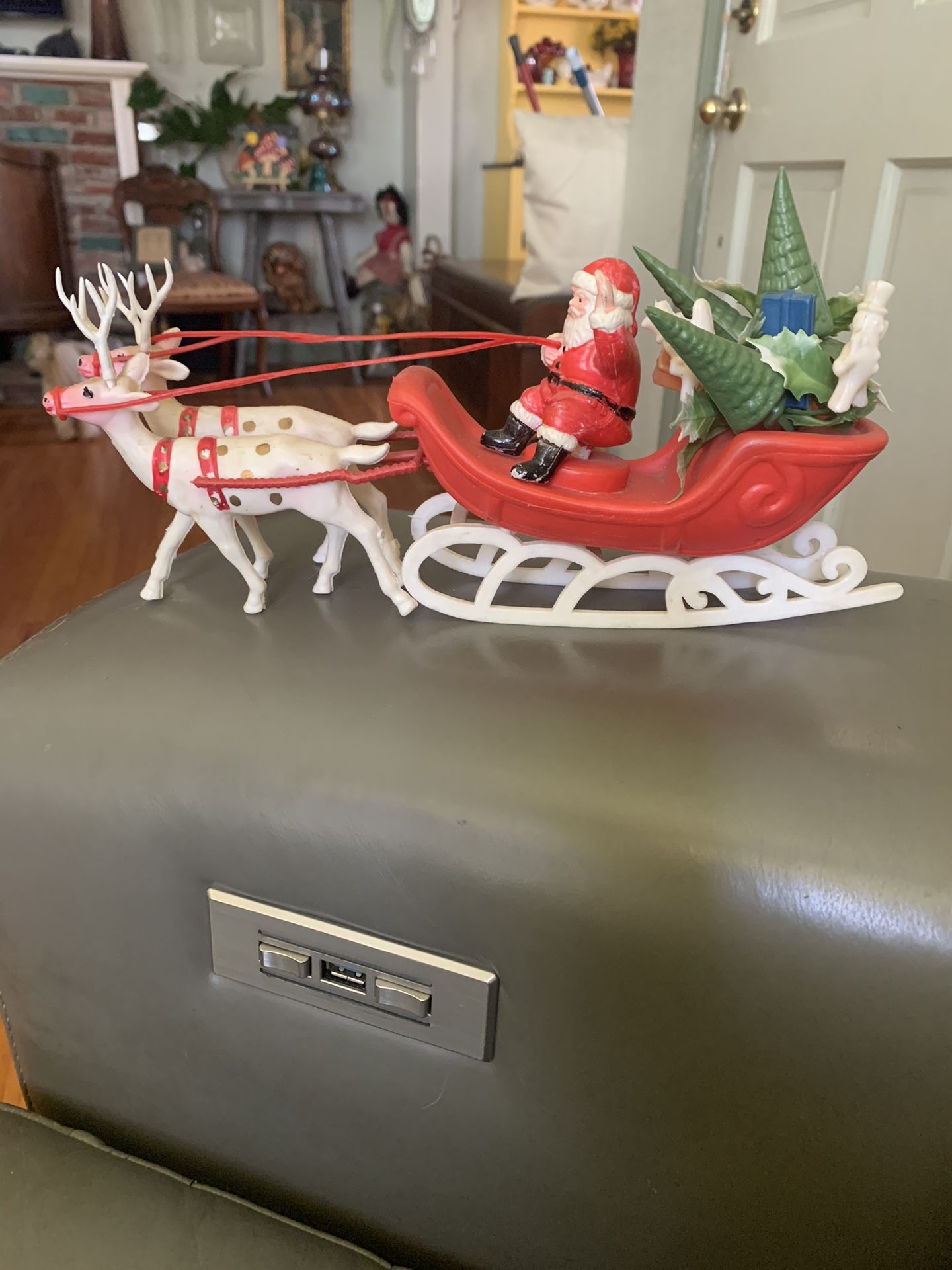 Vintage Christmas Santa Sleigh