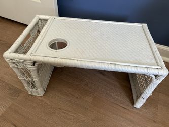 White Wicker Table Tray