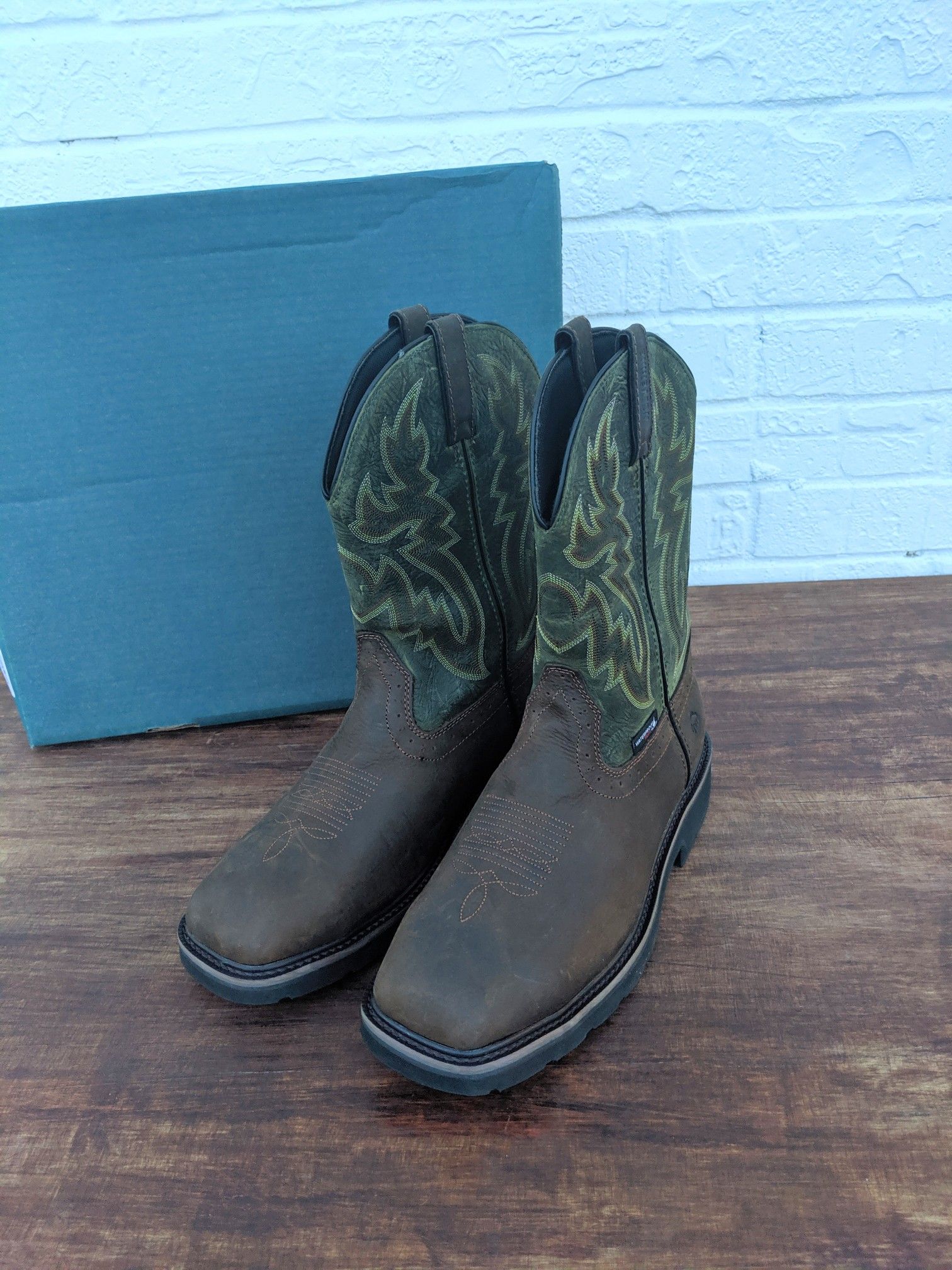 WOLVERINE Rancher Brown Leather Steel Toe Waterproof Work Boots Men’s Size 11 EW