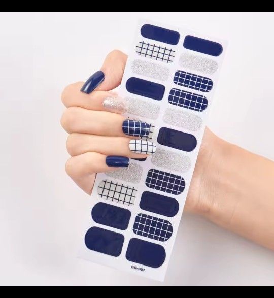 5 Pack Adhesive Finger nail Polish Wraps Stickers Flower Marbling Nail Strips