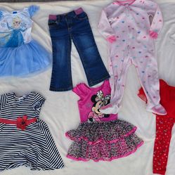Girl clothing size 3t dress, vest,pants pjs