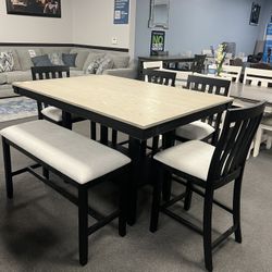 6PC Counter Height Dining Table Set 