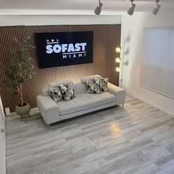 Modern Gray Loveseat 