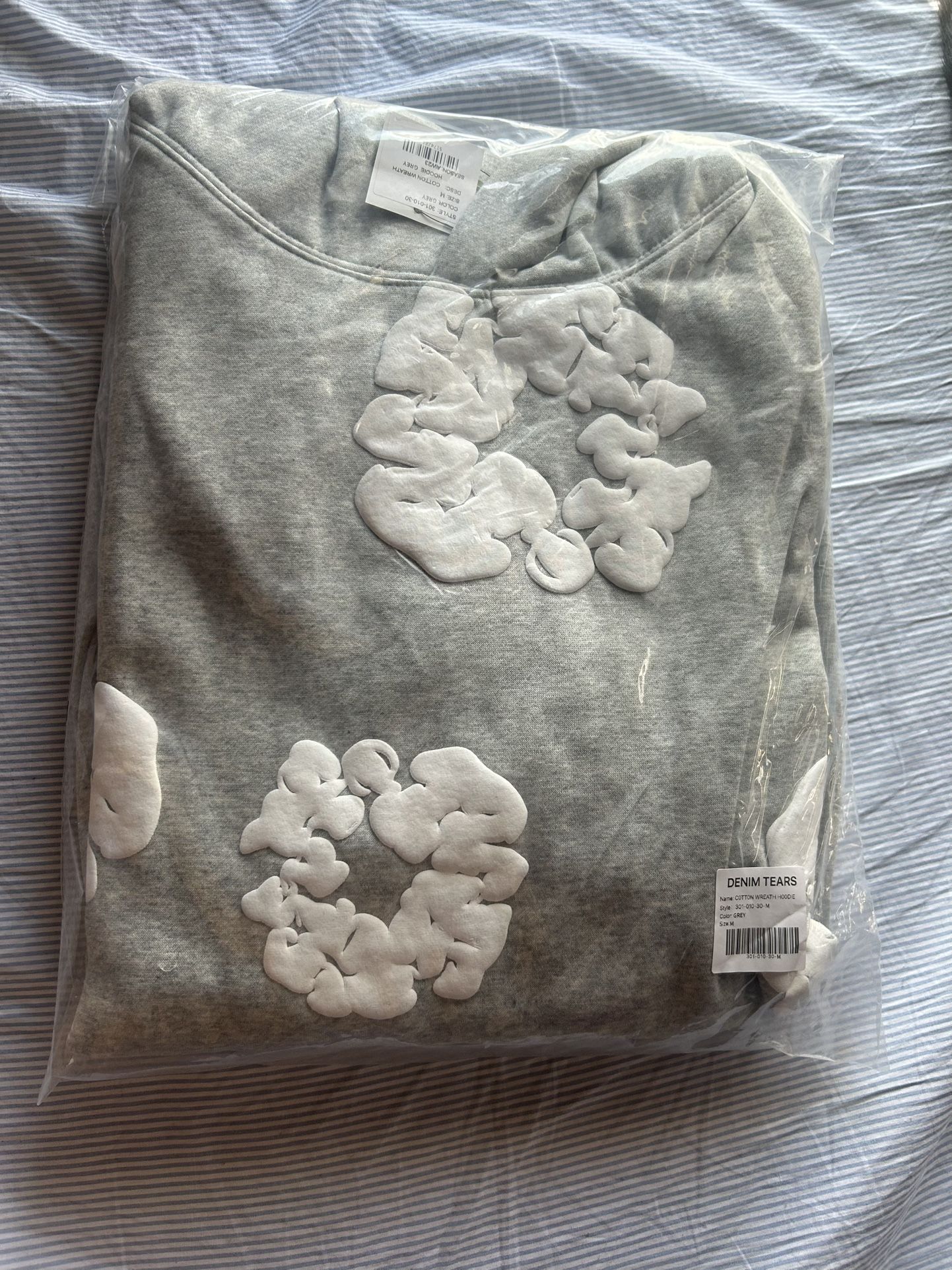 New Grey Denim Tears Hoodie Size Medium Mens