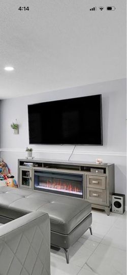 Tv stand with fireplace