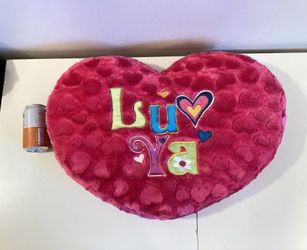 24” x 16” x 4” Plush Heart Shaped Pillow “Lu❤️ Ya” - Perfect For Valentines Day
