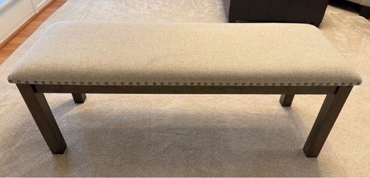 Upholstered Wood Bench with Nailhead Trim
