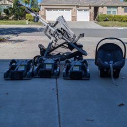 Chicco Keyfit 30 Car seat With Gracco Duo Glider Double Stroller 