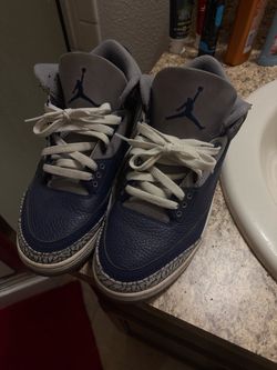 Air Jordan 3 Navy Blue Grey Sneakers