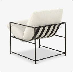 Modern Metal Frame Accent Chair with Cushions