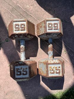 Hex dumbbells 2-55lb