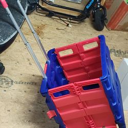 Large 4 Wheel Collapsible Shopping Cart/Utility Crate w/35kg Capacity 