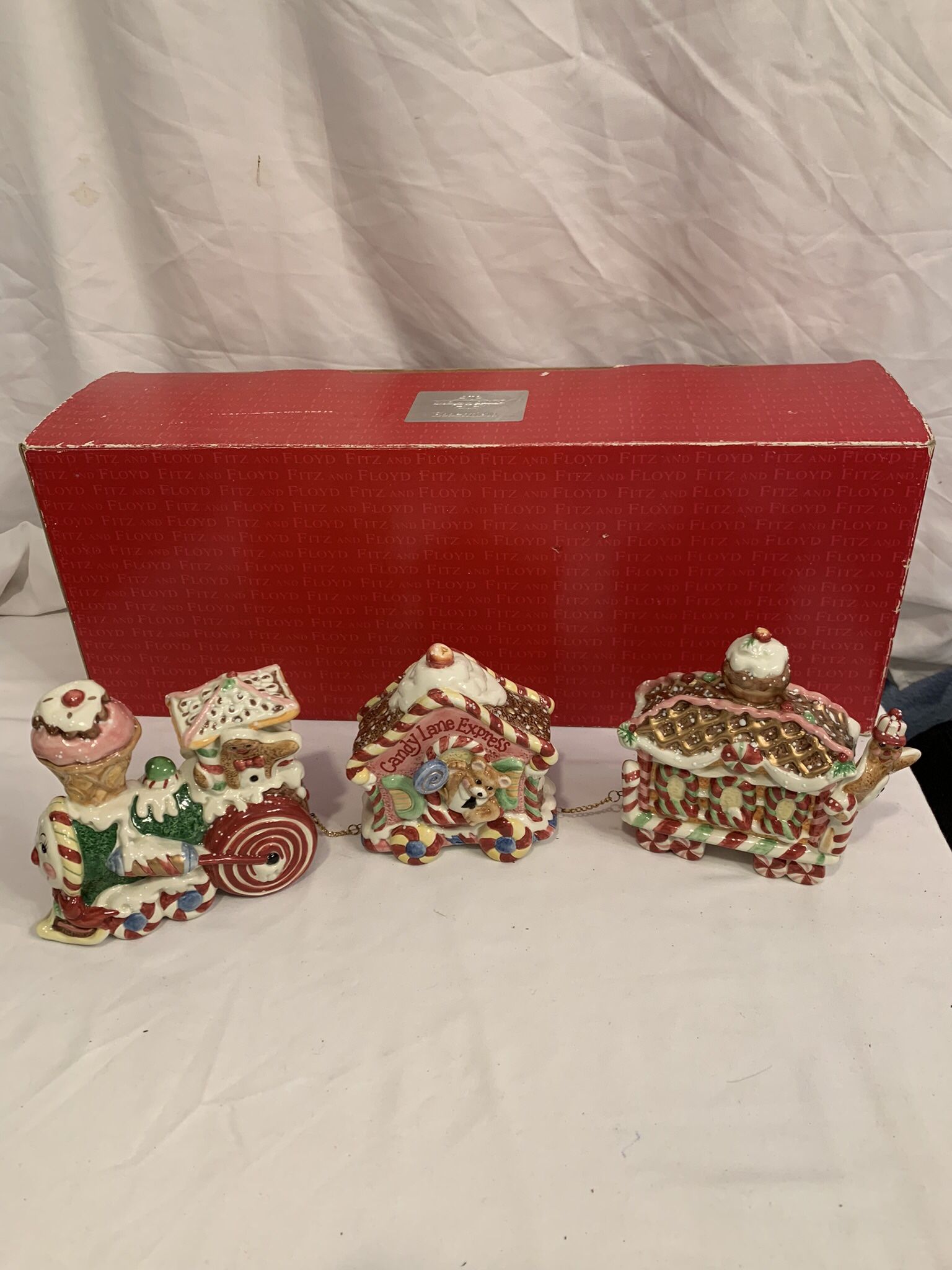 Vintage . FITZ and Floyd Candy Lane Express Train Christmas