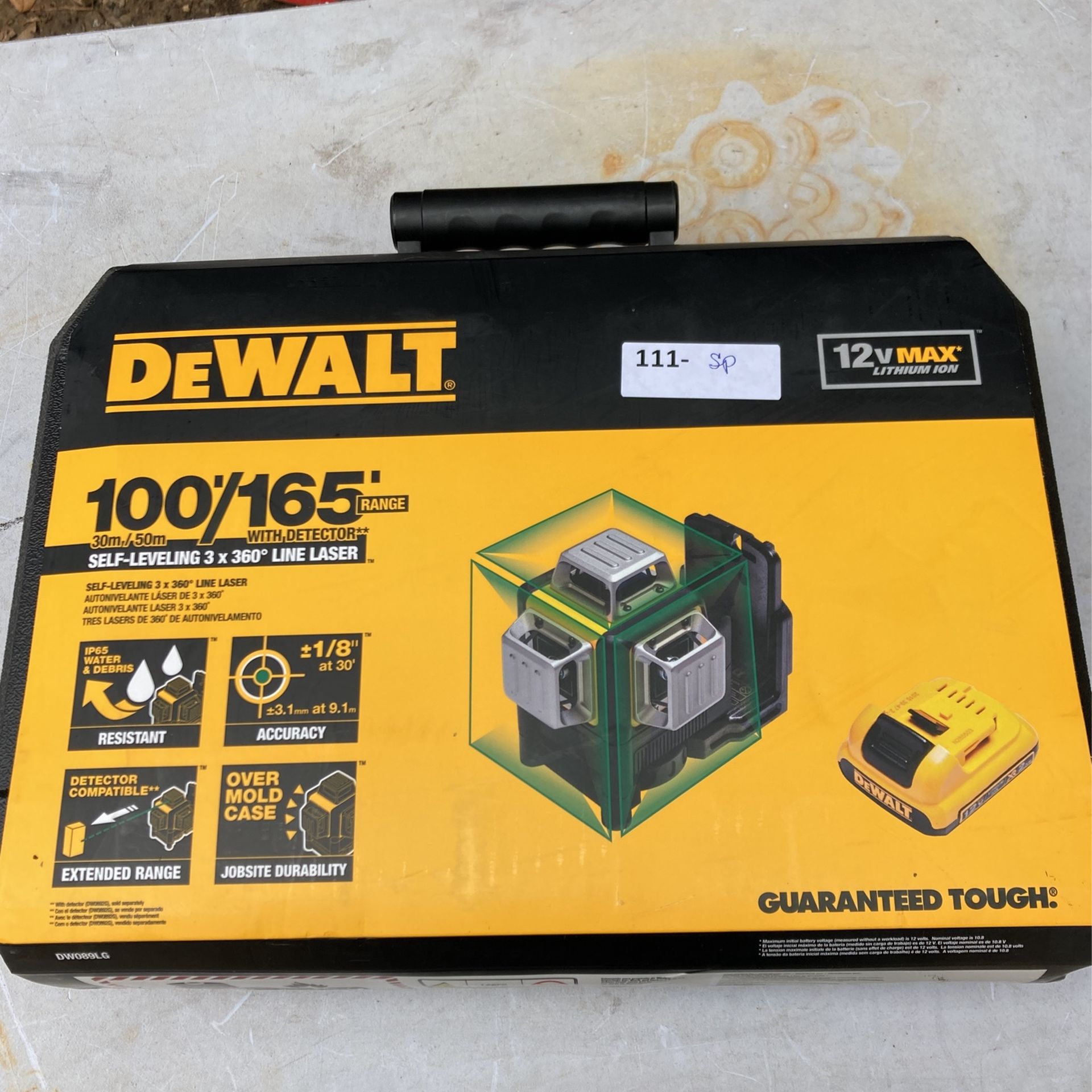DEWALT 12V SELF-LEVELING 3x360* Green Line Laser