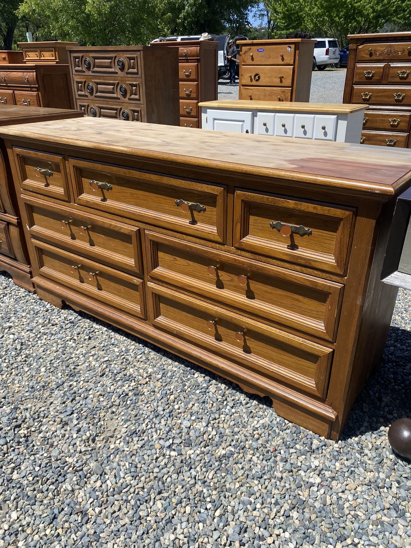 Large Wood Dresser ( Top Needs Refinishing)
