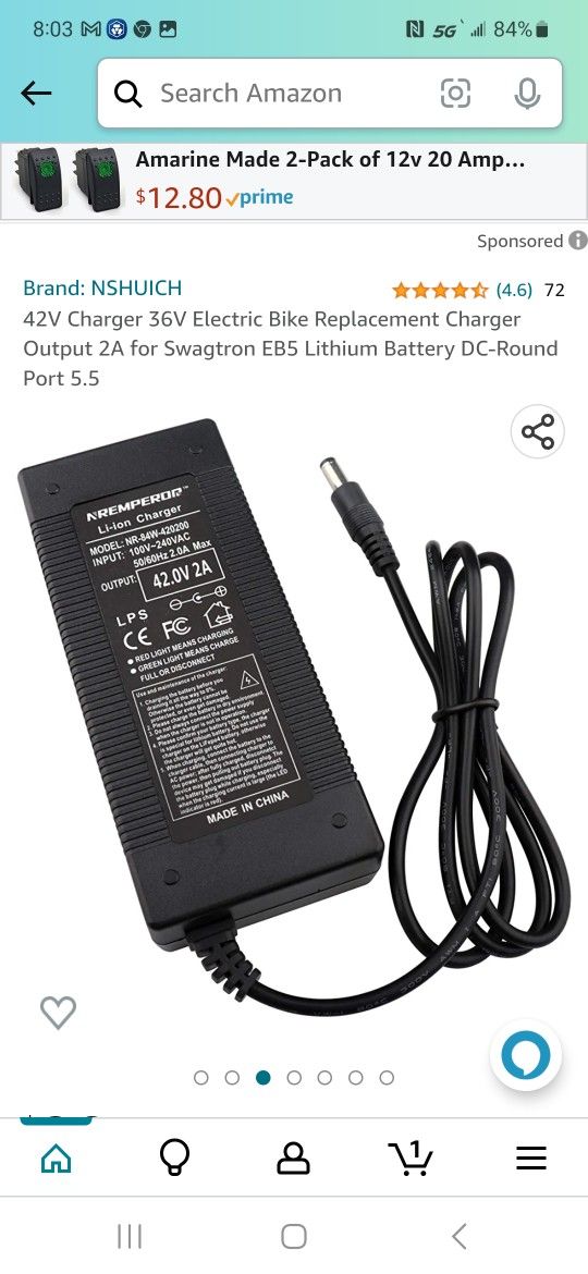 42V Charger 36V Electric Bike Replacement Charger Output 2A for Swagtron EB5 Lithium Battery DC-Round Port 5.5

￼

￼

￼

￼

￼

￼

￼


