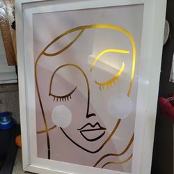 Large prints of female with gold Outlines