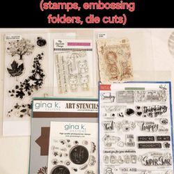 Huge Lot (35 Packs) Of Stamps, Die Cuts And Embossing Folders