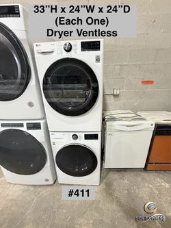 LG ThinQ washer and dryer Ventless Heat Pump Dryer (#411)