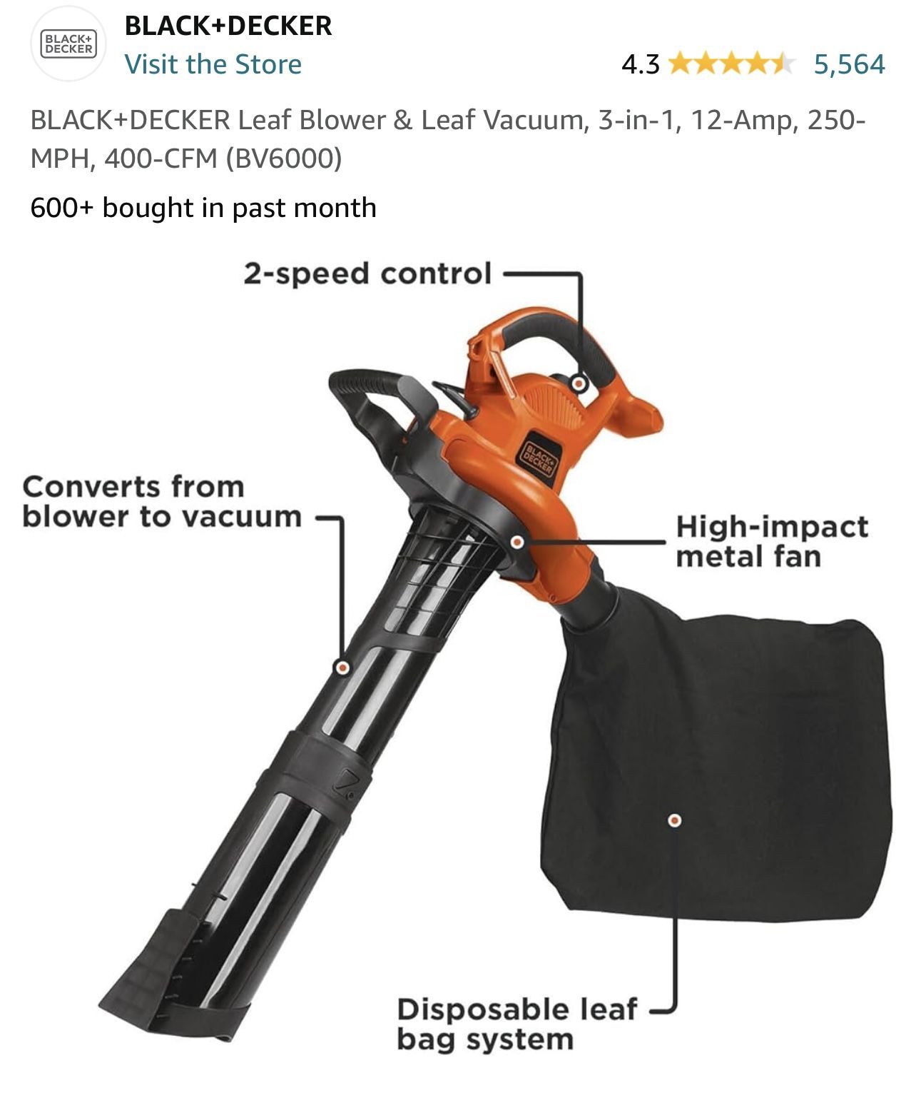 Leaf Blower - Black And Decker
