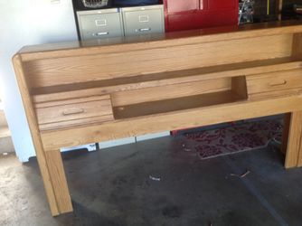 King size oak wood headboard