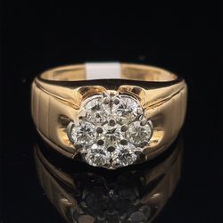 14KT Yellow Gold Cluster Diamond Ring 8.60g 1.1CTW Size 9 1/2 171478/15