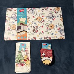 Disney Xmas Winnie The Pooh kitchen ware bundle
